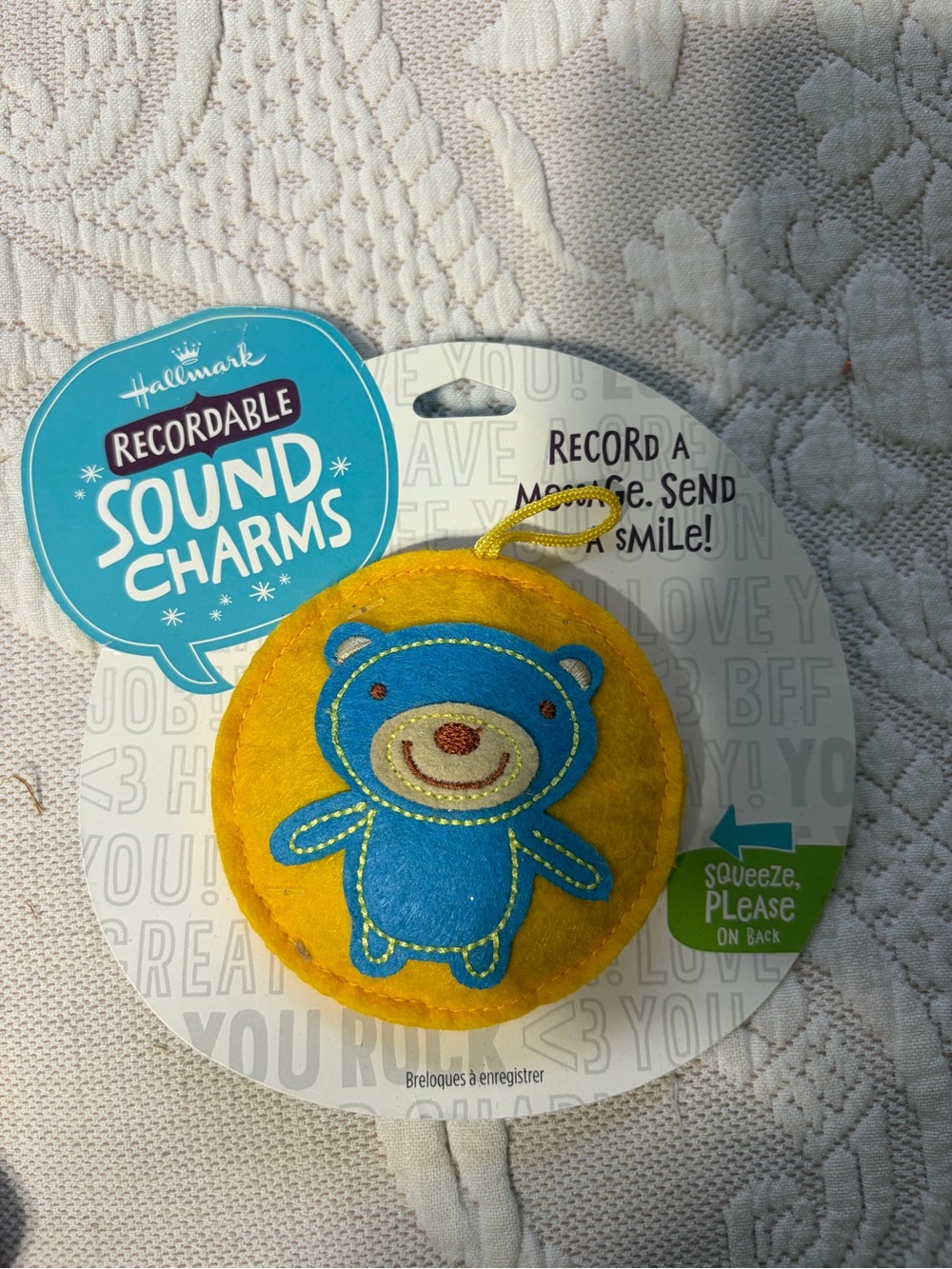 Hallmark Kids Recordable Sound Charm NWT backpacks diaperbags comfort Great Gift